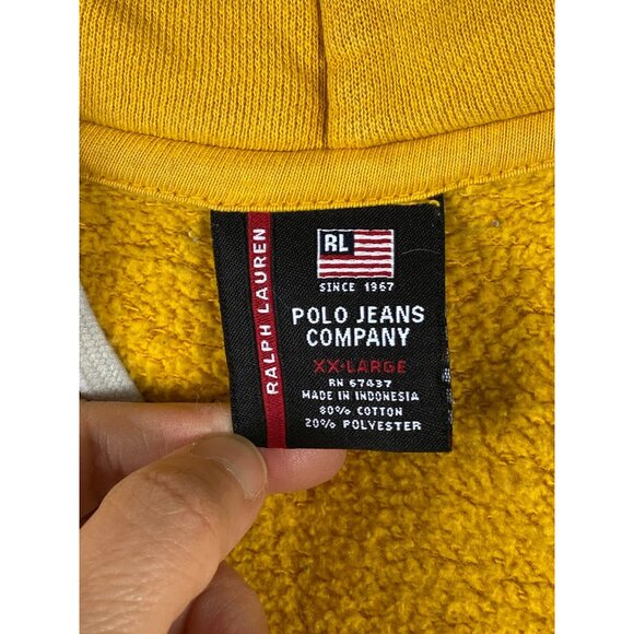 VNTG Ralph Lauren Polo Jeans Company R.L. Fleece Full Zip Hooded Jacket XXL E11 - Picture 3 of 7